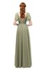 ColsBM Bailee Sponge Bridesmaid Dresses Floor Length A-line Elegant Half Backless Short Sleeve V-neck