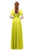 ColsBM Bailee Sulphur Spring Bridesmaid Dresses Floor Length A-line Elegant Half Backless Short Sleeve V-neck