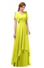 ColsBM Bailee Sulphur Spring Bridesmaid Dresses Floor Length A-line Elegant Half Backless Short Sleeve V-neck