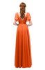 ColsBM Bailee Tangerine Bridesmaid Dresses Floor Length A-line Elegant Half Backless Short Sleeve V-neck