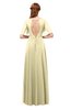 ColsBM Storm Anise Flower Bridesmaid Dresses Lace up V-neck Short Sleeve Floor Length A-line Glamorous