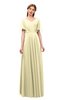 ColsBM Storm Anise Flower Bridesmaid Dresses Lace up V-neck Short Sleeve Floor Length A-line Glamorous