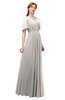 ColsBM Storm Ashes Of Roses Bridesmaid Dresses Lace up V-neck Short Sleeve Floor Length A-line Glamorous