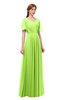 ColsBM Storm Bright Green Bridesmaid Dresses Lace up V-neck Short Sleeve Floor Length A-line Glamorous