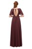 ColsBM Storm Burgundy Bridesmaid Dresses Lace up V-neck Short Sleeve Floor Length A-line Glamorous