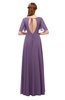 ColsBM Storm Chinese Violet Bridesmaid Dresses Lace up V-neck Short Sleeve Floor Length A-line Glamorous