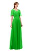 ColsBM Storm Classic Green Bridesmaid Dresses Lace up V-neck Short Sleeve Floor Length A-line Glamorous