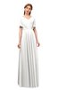 ColsBM Storm Cloud White Bridesmaid Dresses Lace up V-neck Short Sleeve Floor Length A-line Glamorous