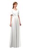 ColsBM Storm Cloud White Bridesmaid Dresses Lace up V-neck Short Sleeve Floor Length A-line Glamorous