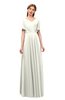 ColsBM Storm Cream Bridesmaid Dresses Lace up V-neck Short Sleeve Floor Length A-line Glamorous