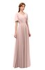 ColsBM Storm Dusty Rose Bridesmaid Dresses Lace up V-neck Short Sleeve Floor Length A-line Glamorous