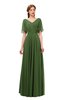 ColsBM Storm Garden Green Bridesmaid Dresses Lace up V-neck Short Sleeve Floor Length A-line Glamorous