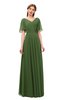 ColsBM Storm Garden Green Bridesmaid Dresses Lace up V-neck Short Sleeve Floor Length A-line Glamorous