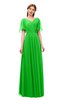 ColsBM Storm Jasmine Green Bridesmaid Dresses Lace up V-neck Short Sleeve Floor Length A-line Glamorous