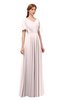 ColsBM Storm Light Pink Bridesmaid Dresses Lace up V-neck Short Sleeve Floor Length A-line Glamorous