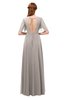 ColsBM Storm Mushroom Bridesmaid Dresses Lace up V-neck Short Sleeve Floor Length A-line Glamorous
