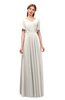 ColsBM Storm Off White Bridesmaid Dresses Lace up V-neck Short Sleeve Floor Length A-line Glamorous