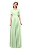 ColsBM Storm Pale Green Bridesmaid Dresses Lace up V-neck Short Sleeve Floor Length A-line Glamorous