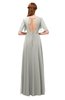 ColsBM Storm Platinum Bridesmaid Dresses Lace up V-neck Short Sleeve Floor Length A-line Glamorous