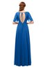 ColsBM Storm Royal Blue Bridesmaid Dresses Lace up V-neck Short Sleeve Floor Length A-line Glamorous