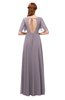 ColsBM Storm Sea Fog Bridesmaid Dresses Lace up V-neck Short Sleeve Floor Length A-line Glamorous