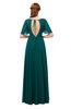 ColsBM Storm Shaded Spruce Bridesmaid Dresses Lace up V-neck Short Sleeve Floor Length A-line Glamorous