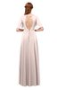 ColsBM Storm Silver Peony Bridesmaid Dresses Lace up V-neck Short Sleeve Floor Length A-line Glamorous