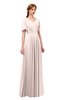 ColsBM Storm Silver Peony Bridesmaid Dresses Lace up V-neck Short Sleeve Floor Length A-line Glamorous