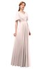 ColsBM Storm Silver Peony Bridesmaid Dresses Lace up V-neck Short Sleeve Floor Length A-line Glamorous