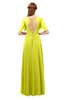 ColsBM Storm Sulphur Spring Bridesmaid Dresses Lace up V-neck Short Sleeve Floor Length A-line Glamorous