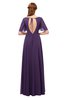 ColsBM Storm Violet Bridesmaid Dresses Lace up V-neck Short Sleeve Floor Length A-line Glamorous