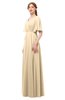 ColsBM Allyn Apricot Gelato Bridesmaid Dresses A-line Short Sleeve Floor Length Sexy Zip up Pleated