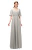 ColsBM Allyn Ashes Of Roses Bridesmaid Dresses A-line Short Sleeve Floor Length Sexy Zip up Pleated