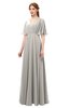 ColsBM Allyn Ashes Of Roses Bridesmaid Dresses A-line Short Sleeve Floor Length Sexy Zip up Pleated