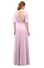 ColsBM Allyn Baby Pink Bridesmaid Dresses A-line Short Sleeve Floor Length Sexy Zip up Pleated