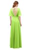 ColsBM Allyn Bright Green Bridesmaid Dresses A-line Short Sleeve Floor Length Sexy Zip up Pleated