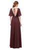 ColsBM Allyn Burgundy Bridesmaid Dresses A-line Short Sleeve Floor Length Sexy Zip up Pleated