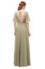 ColsBM Allyn Candied Ginger Bridesmaid Dresses A-line Short Sleeve Floor Length Sexy Zip up Pleated