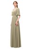 ColsBM Allyn Candied Ginger Bridesmaid Dresses A-line Short Sleeve Floor Length Sexy Zip up Pleated