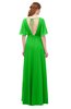 ColsBM Allyn Classic Green Bridesmaid Dresses A-line Short Sleeve Floor Length Sexy Zip up Pleated