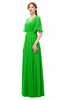 ColsBM Allyn Classic Green Bridesmaid Dresses A-line Short Sleeve Floor Length Sexy Zip up Pleated
