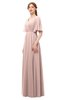 ColsBM Allyn Dusty Rose Bridesmaid Dresses A-line Short Sleeve Floor Length Sexy Zip up Pleated