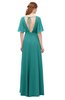 ColsBM Allyn Emerald Green Bridesmaid Dresses A-line Short Sleeve Floor Length Sexy Zip up Pleated