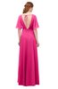 ColsBM Allyn Fandango Pink Bridesmaid Dresses A-line Short Sleeve Floor Length Sexy Zip up Pleated