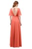 ColsBM Allyn Fusion Coral Bridesmaid Dresses A-line Short Sleeve Floor Length Sexy Zip up Pleated