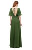 ColsBM Allyn Garden Green Bridesmaid Dresses A-line Short Sleeve Floor Length Sexy Zip up Pleated