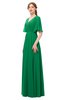 ColsBM Allyn Green Bridesmaid Dresses A-line Short Sleeve Floor Length Sexy Zip up Pleated