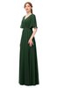 ColsBM Allyn Hunter Green Bridesmaid Dresses A-line Short Sleeve Floor Length Sexy Zip up Pleated