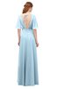 ColsBM Allyn Ice Blue Bridesmaid Dresses A-line Short Sleeve Floor Length Sexy Zip up Pleated
