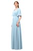 ColsBM Allyn Ice Blue Bridesmaid Dresses A-line Short Sleeve Floor Length Sexy Zip up Pleated
